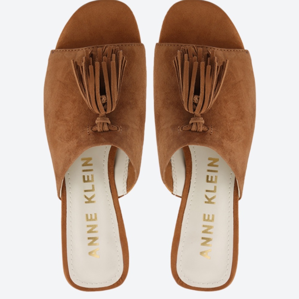 Anne Klein Salome Mules Brown In Brown Suede